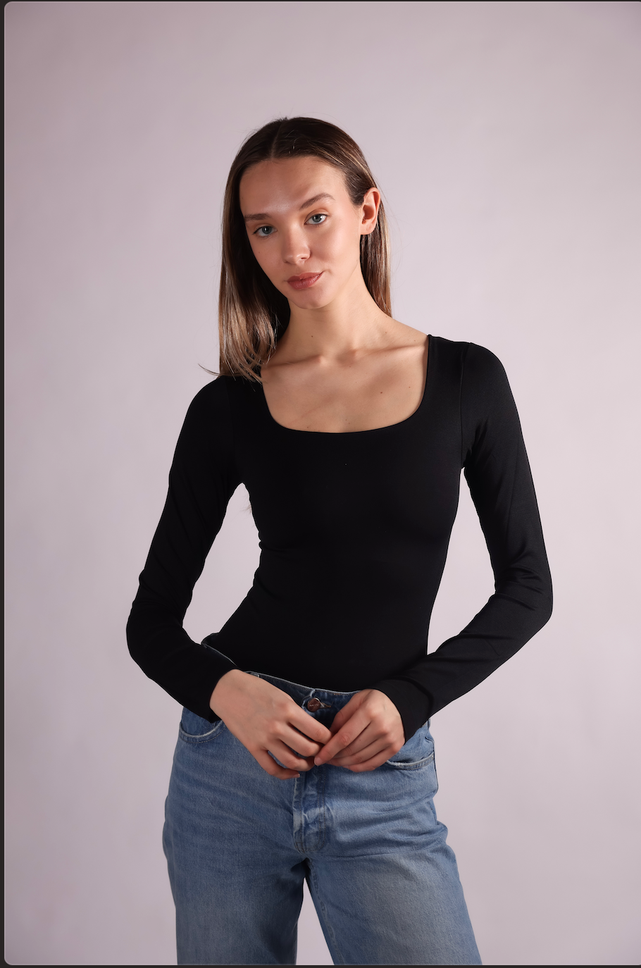 Long sleeve Square Neck Bodysuit