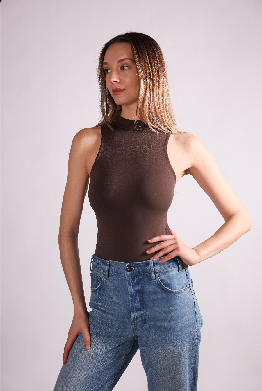 Sleeveless Mock Neck Bodysuit