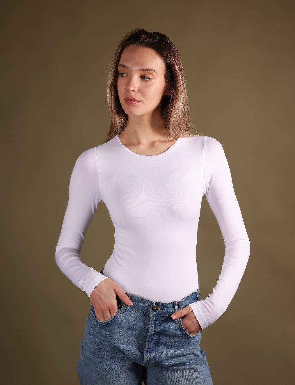 Long Sleeve Crew Neck Bodysuit